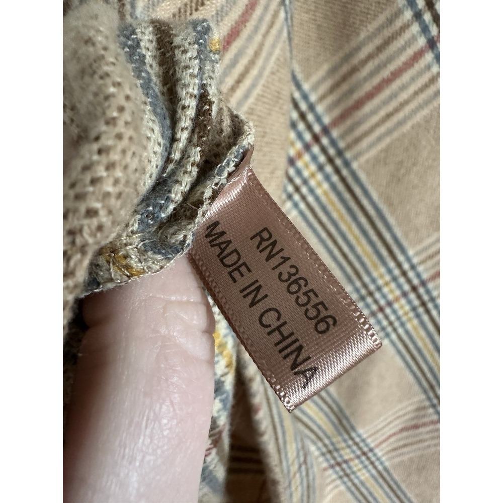 Faux Fur Collar Cropped Cape Poncho Beige Tartan Plaid - Picture 8 of 10